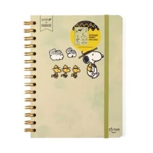 Yoobi x Peanuts Snoopy NWT Spiral Notebook with Sticker Sheet